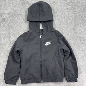 Nike Dri-Fit Windrunner Jacket Boys 2T Years Black Mesh Lined Full Zip Hooded
